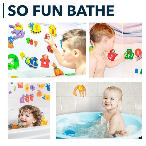 100 Non Toxic Foam Bath Toys Premium Educational Floating Alphabet for Toddlers CaresOrganic